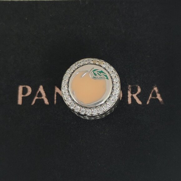 Pandora Georgia Peach Exclusive Bead Charm S925 Silver with box - Picture 1 of 8